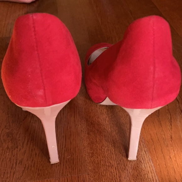Zara Trafaluc Red Open-Toed Stilletos - Picture 3 of 5
